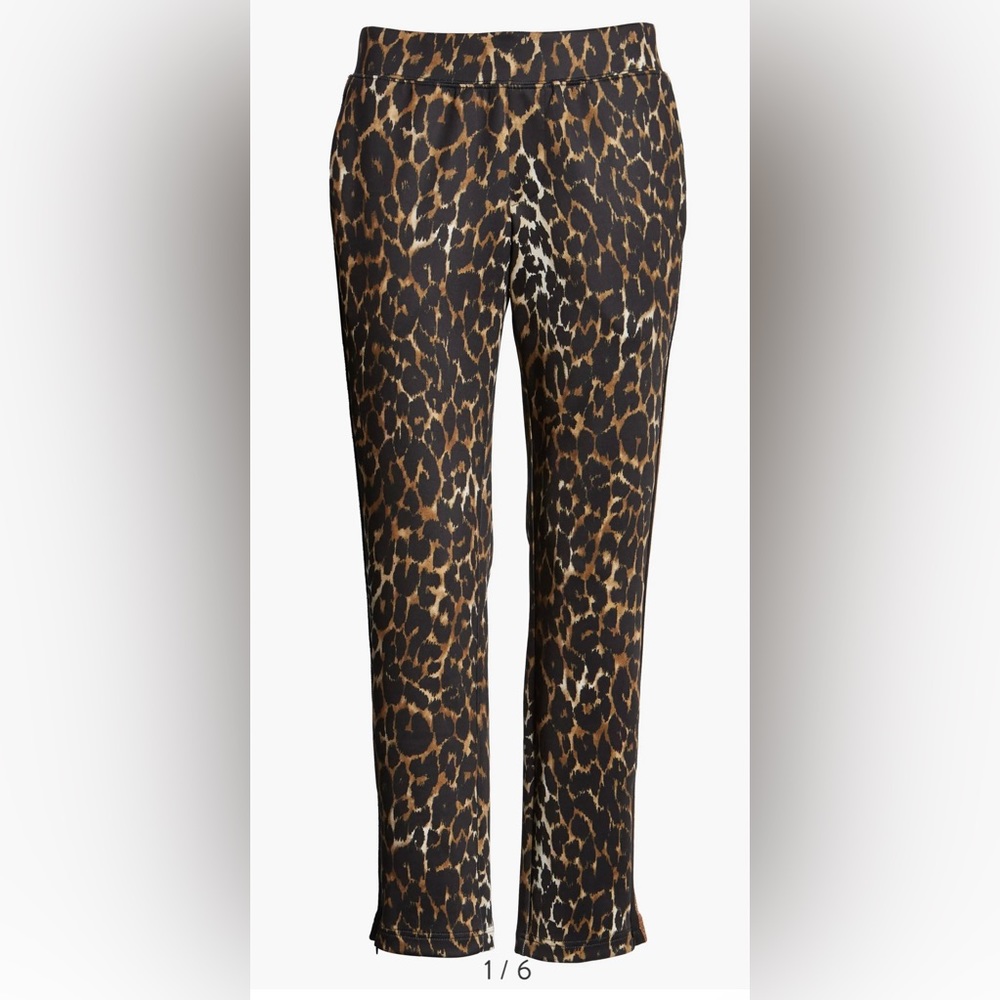 Pam & Gela Leopard Cropped Track pants size Medium